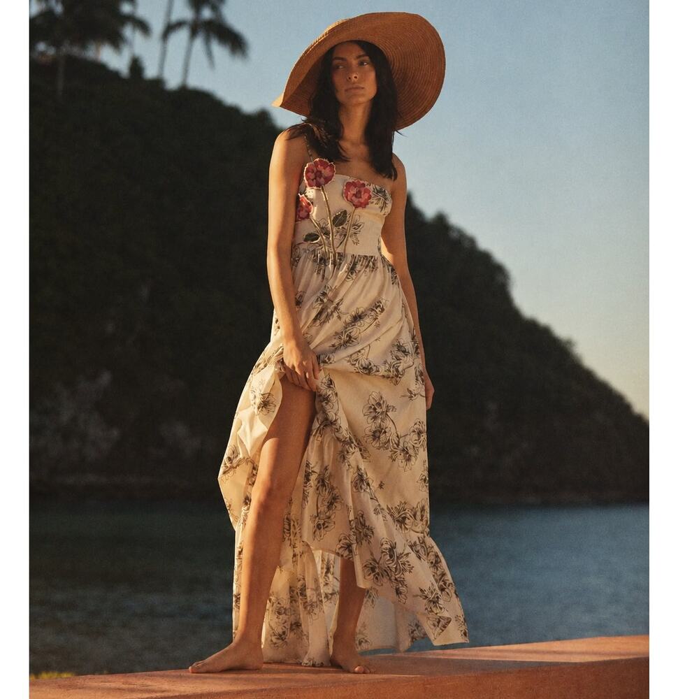 NWT Anthropologie Especia Embroidered Maxi Dress size Small $380